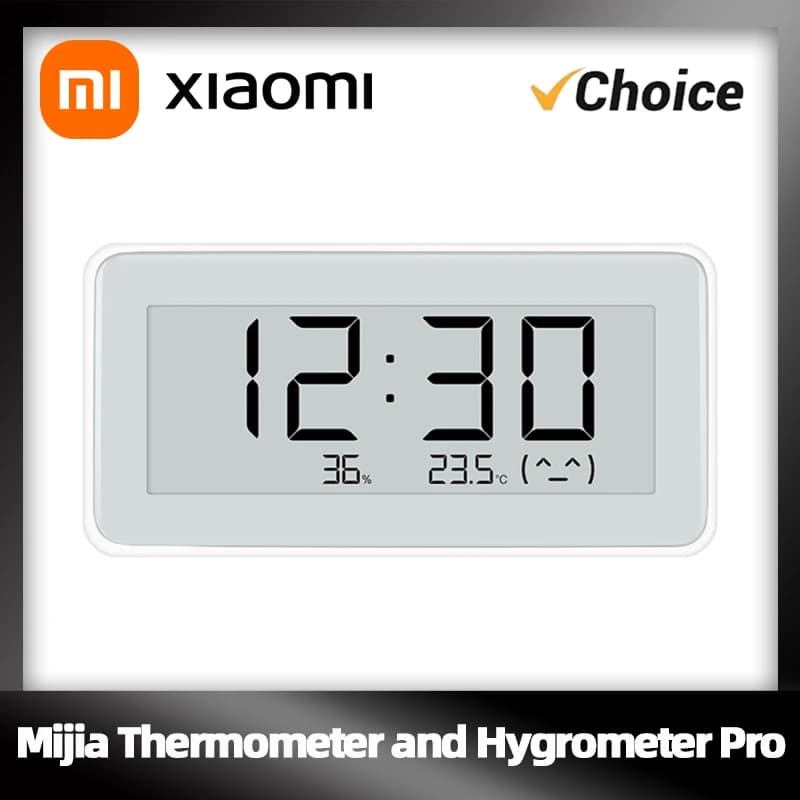 Nuovo Xiaomi Monitor di temperatura e umidità Orologio digitale Pro Smart Bluetooth E-Ink Display per il monitoraggio dell'ufficio della cameretta del bambino di casa