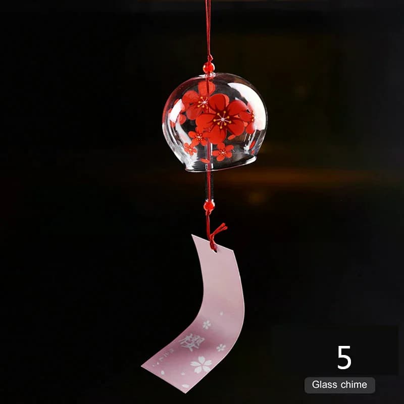 1PCS Wind Bell Japan Wind Chimes Handmade Glass Furin Home Office Decors