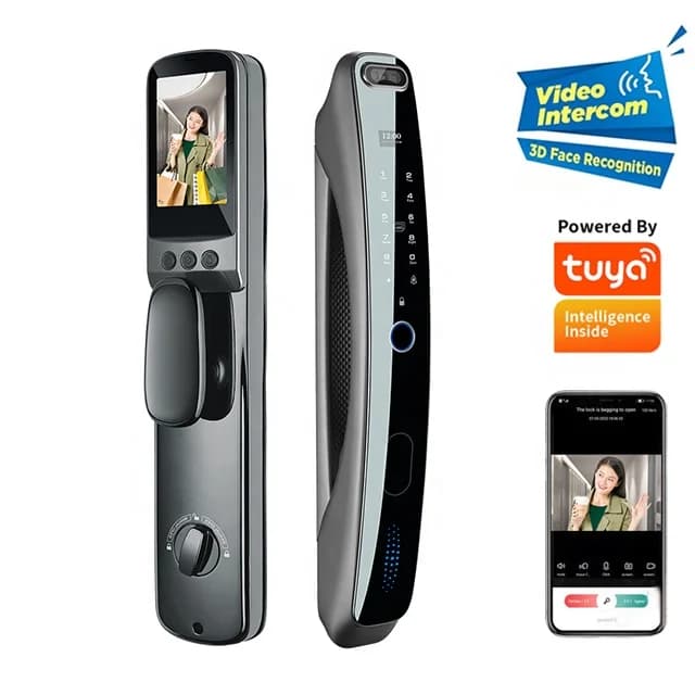 Cerradura Inteligente Password per impronte digitali Rfid Tuya Smart Door Lock con riconoscimento facciale Wifi Serrature digitali Videocitofono