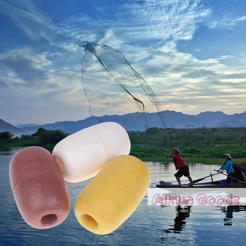 2Pcs 7*11CM Oval Fishing Net Buoy Float Deep Water Foam Float Crab Pot Marker Drift Anchor Rope Floating Buoy For Fishing Tackle