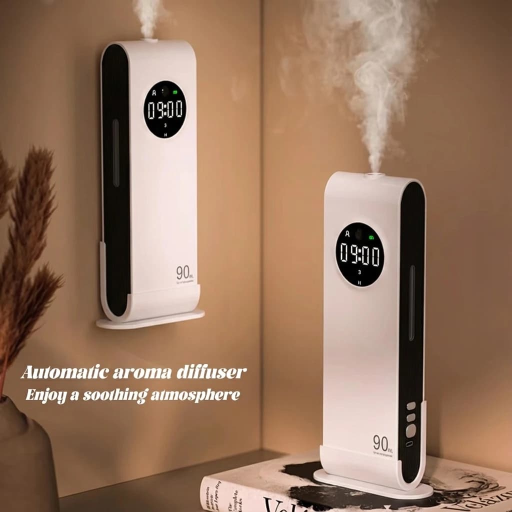 Diffusore Automatico di Oli Essenziali Ricaricabile con Sensore e Luce Notturna, Macchina per Profumare l'Ambiente Domestico
