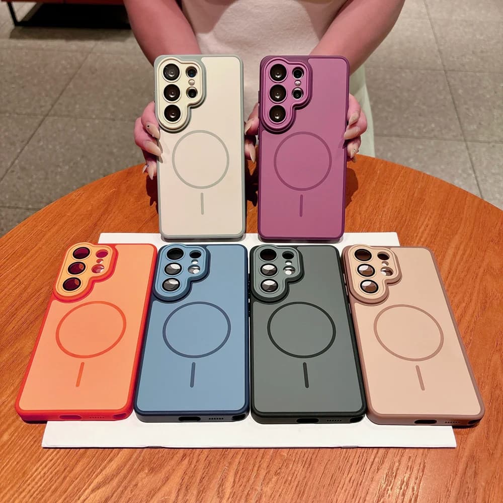 Luxury Hard Matte Case For Samsung Galaxy S26,S25,S24,S23,A16,A36,A26,A56,A17,A37,A57,A18,FE, Ultra Plus For Magsafe Cover