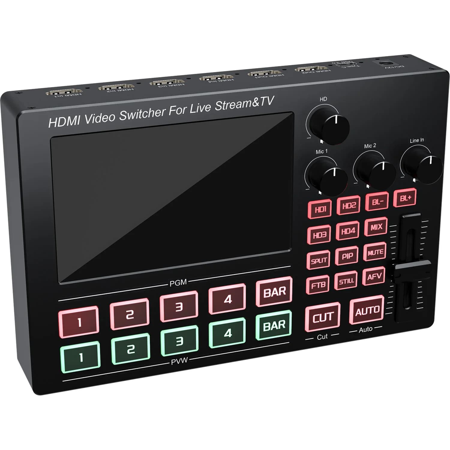 Switcher video per streaming live con telecamera a 4 canali 1080p60 con scheda di acquisizione video schermo Linea microfonica nella registrazione video di miscelazione audio