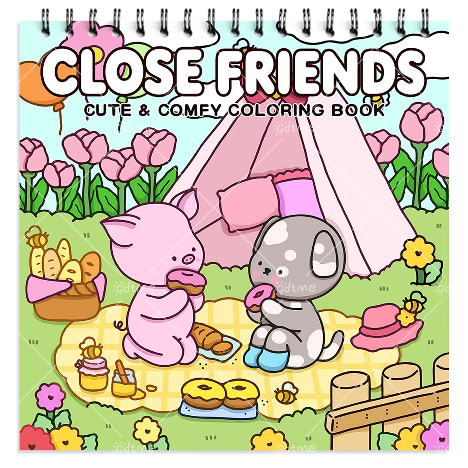 CLOSE FRIENDS Coloring Book for Adult Spiral Binding 24 Pages Relaxation DIY Painting Drawing Books - Ideal Gift
