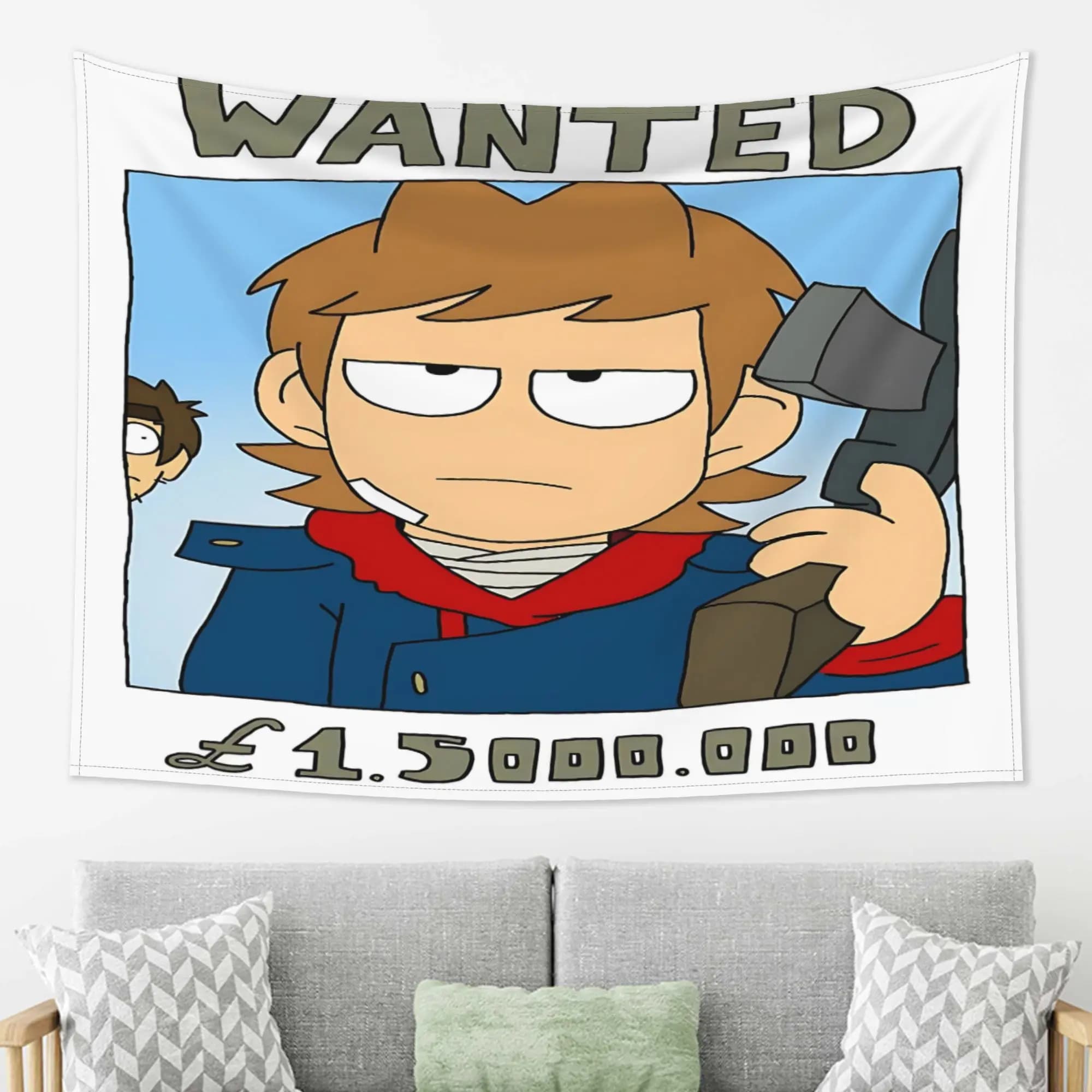 Funny Wanted Poster Wall Tapestry Decoration Cartoon Art Pop Culture Man Missing Person Banner Polyester Home Decor
