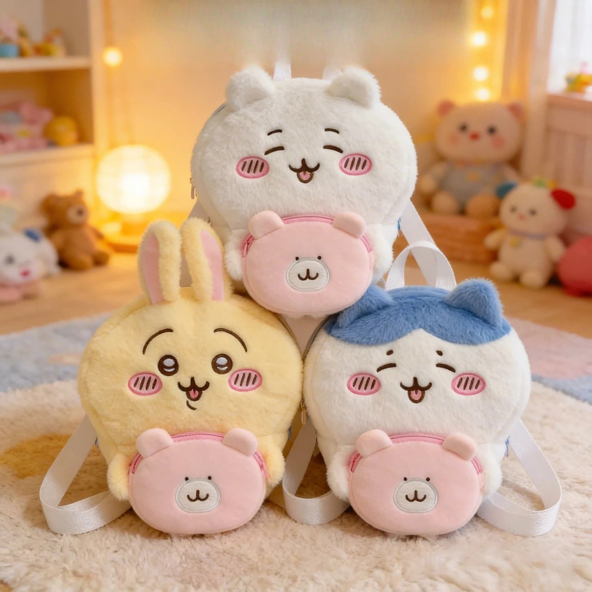 Chiikawa Super Cute and Cartoonian Plush Backpack for Children, Gift for Children or Friends, Available
