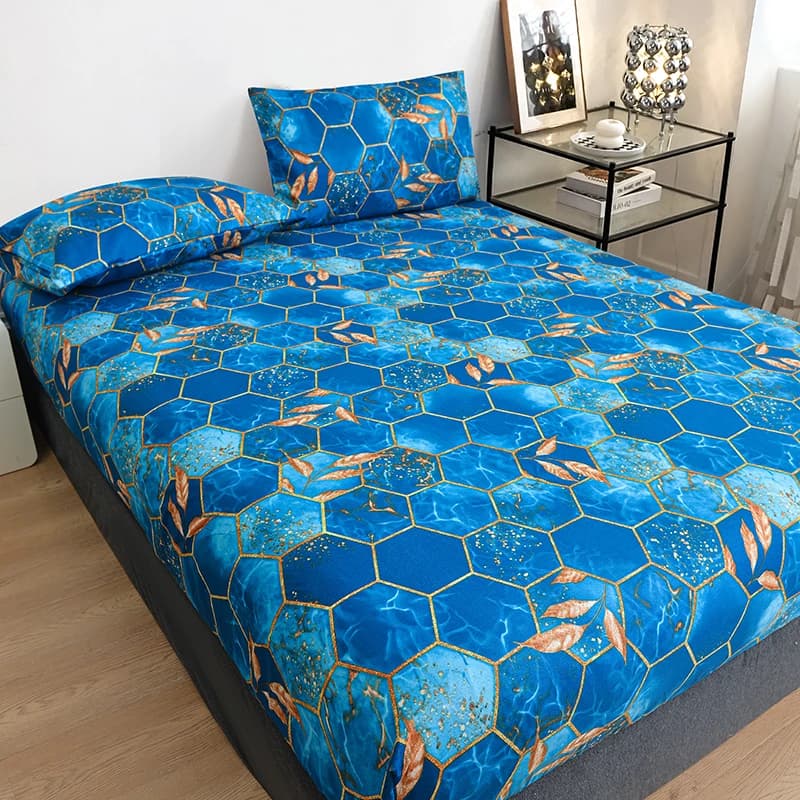 Printed polyester bed linen with elastic strap with soft corners sabana breathable mattress cover (without pillow)