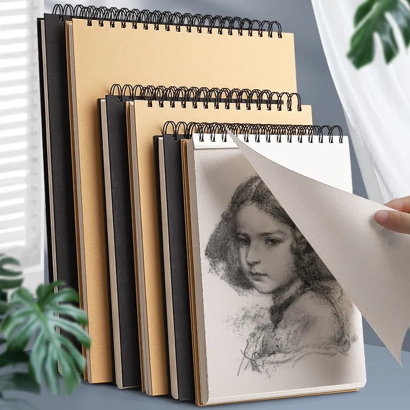 60 thickened up hard card sketchbook 8K/A4 coil easy tear line art students special sketchbook drawing book