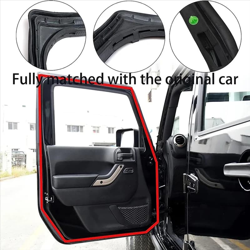 1 paio di kit di rivestimento della guarnizione della porta anteriore per Jeep Wrangler JK 2007-2018 Kit di spogliatura meteorologica 55395274AW 55395275AW