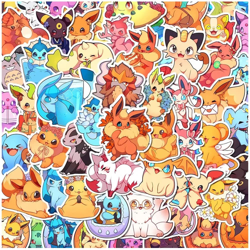 10/30/50pcs Kawaii Pokemon Pikachu Eevee Adesivi Cute Cartoon Bambini Decalcomanie Giocattolo Cassa Del Telefono Bagagli Diario Anime Graffiti adesivo