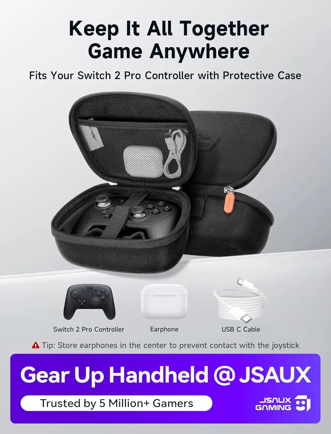 Custodia Switch per Nintendo Switch 2 Pro, custodia da viaggio portatile, borsa protettiva per controller in EVA con guscio rigido per Switch 2 Pro