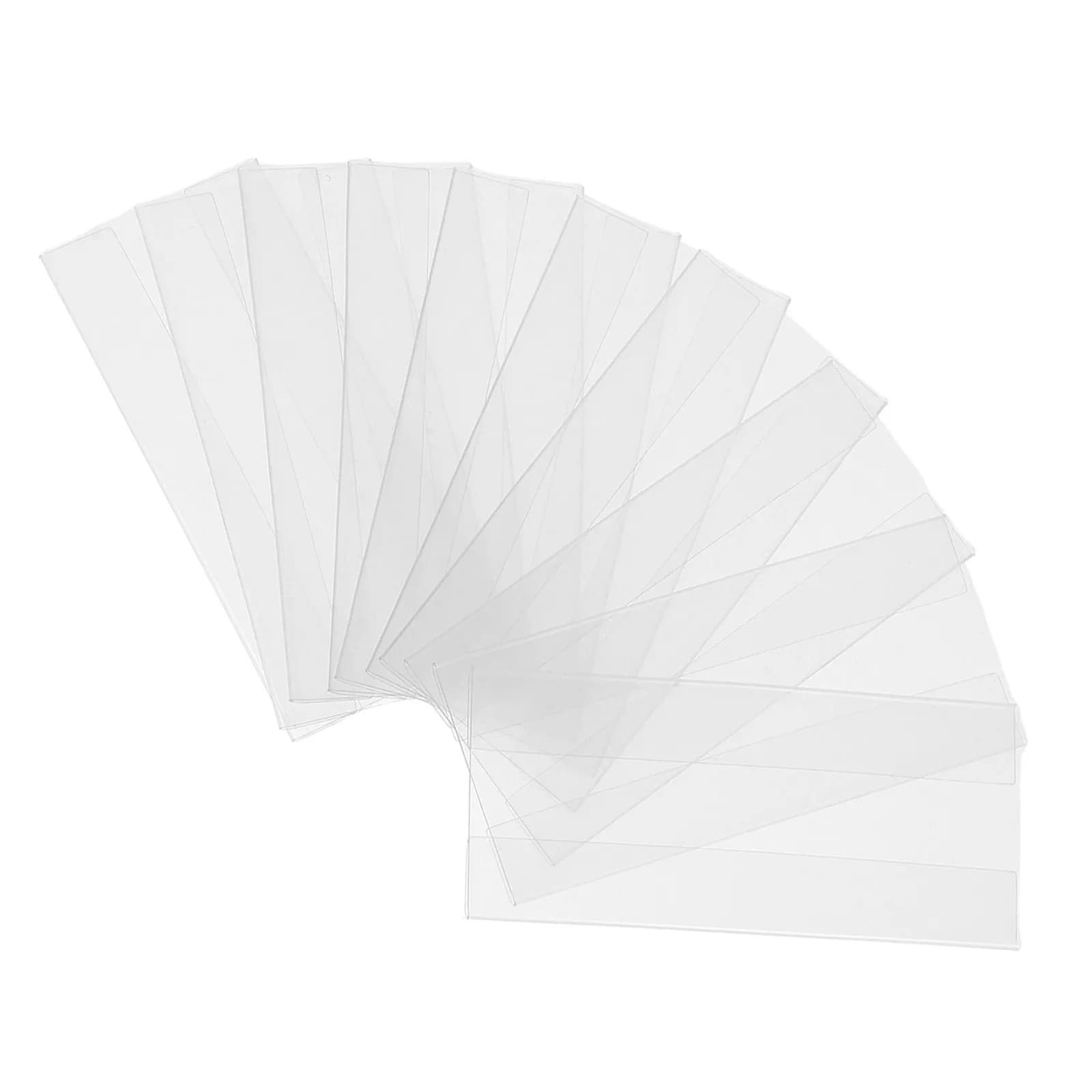 10 Pezzi Porta Etichette in PVC Trasparente, Custodie Adesive Piatte per Prezzi, per Merchandising al Dettaglio, Angolo Regolabile, Riutilizzabili, in Plastica