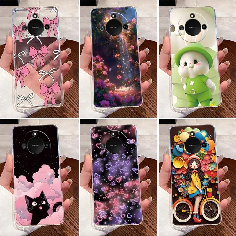 For Honor X9C Smart 5G Casing Clear Luxury Cute Love Rabbit Funny Cool TPU Soft Silicone Phone Case HonorX9C Smart 5G Back Cover