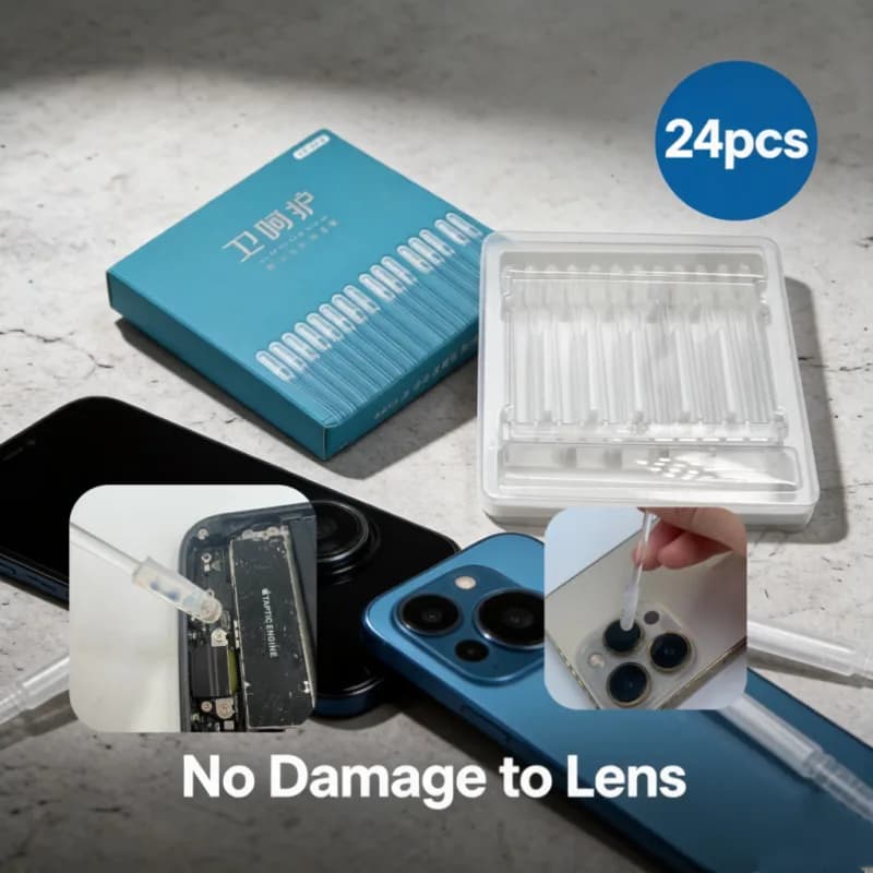 24 Pack Phone Camera Lens Cleaner Gel Kit Cleaning Swabs for Smartphone Drone Camera Protects Lens Coating Chip from Damage Tool