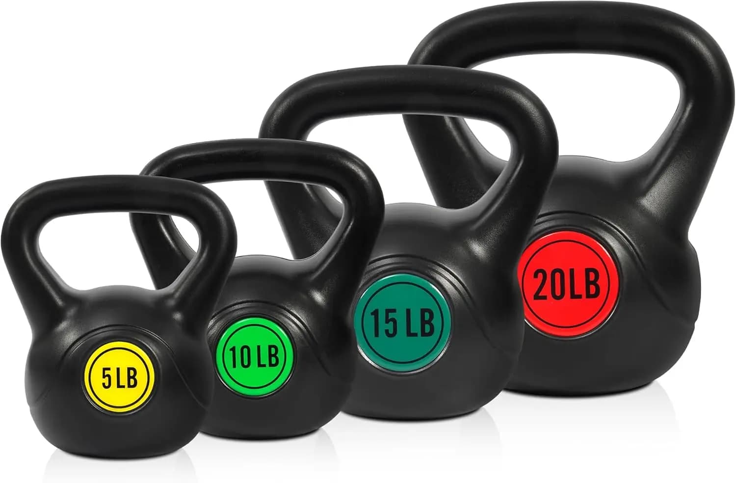Set di 4 Kettlebell: 5 libbre, 10 libbre, 15 libbre e 20 libbre per un allenamento completo del corpo