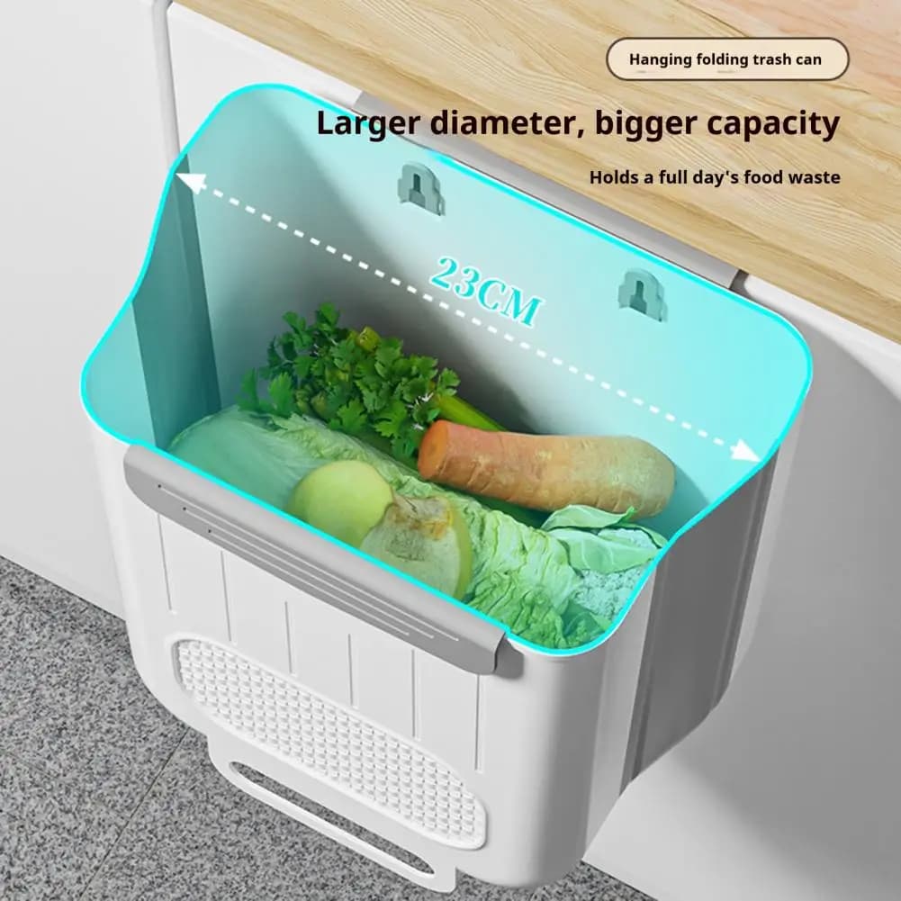 B0KC Cestino per rifiuti da appendere, pieghevole, per cucina, bidone per rifiuti da montare a parete, contenitore per compost per cucina, campeggio
