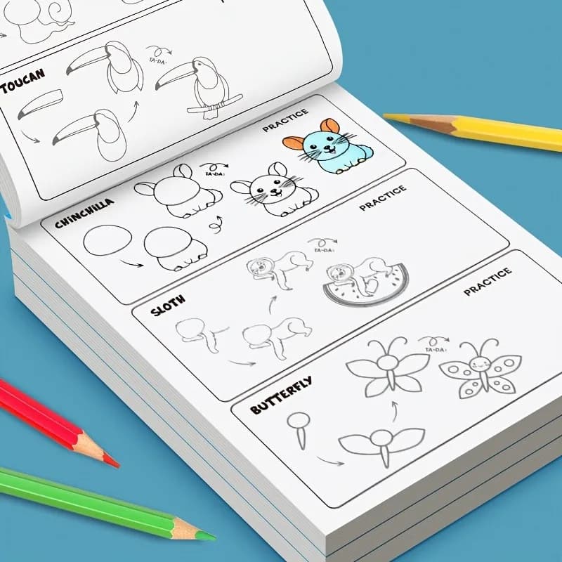 1 Book with 32 Pages on How to Draw Step by Step, an Easy-To-Learn Art Course, a Guide to Learning and Educational Writing, a Simple Guide for Artists and Book Lovers, Making It Easy to Learn How to Draw.