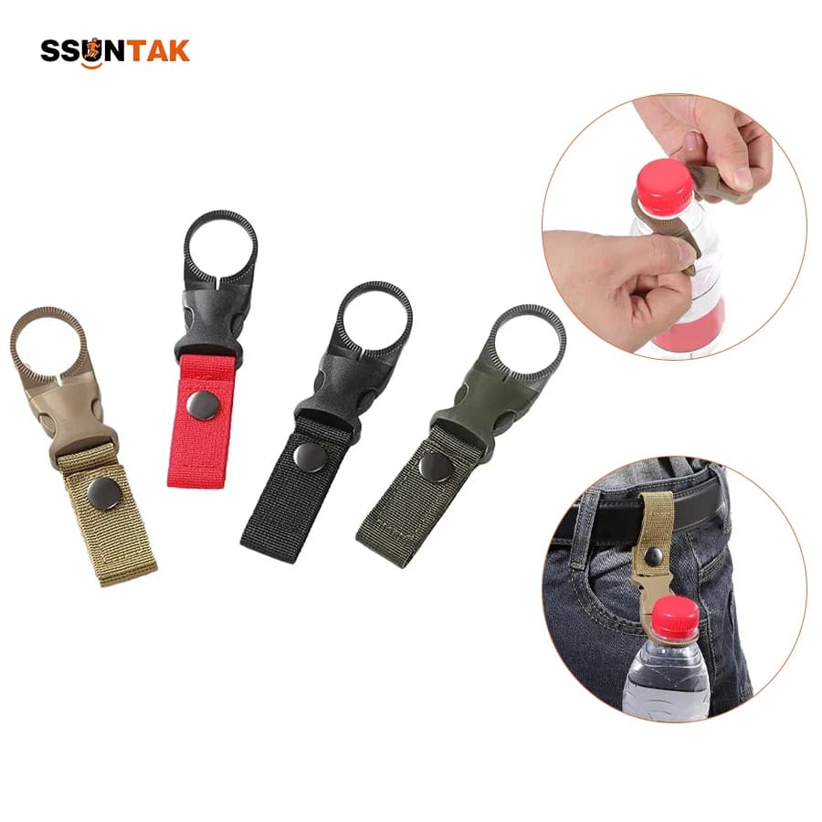 SSUNTAK Portaborraccia Tattico con Clip in Nylon, Gancio per Escursionismo e Campeggio, Fibbia a Sgancio Rapido per Cintura/Zaino