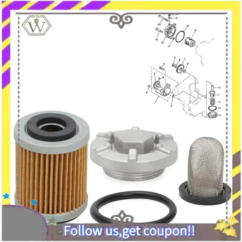 ABXV-Filter oil drain cap filter for Yamaha Warrior Raptor 350 Wolverine Big Bear 51Y-13411-00 1UY-13440-02-00