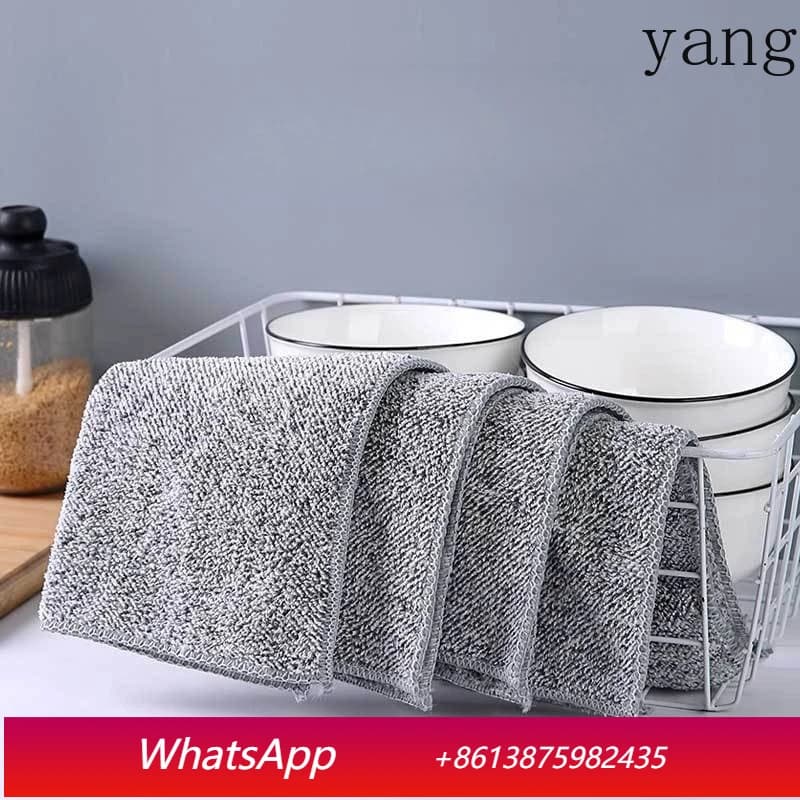 LTT bamboo charcoal fiber rag kitchen dishcloth strong water absorption non-stick oil easy to clean