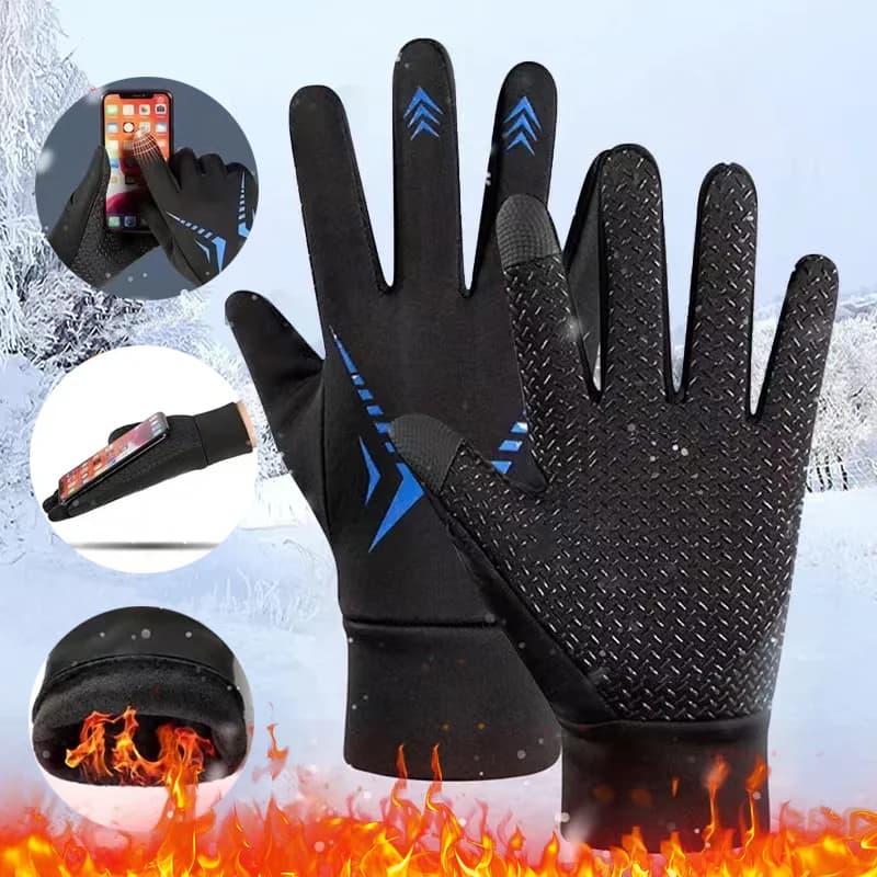 WRELS Winter Autumn Winter Hot Cycling Gloves Waterproof Thermal Touch Screen Riding Cycling Skiing Men's Winter Bike Gloves