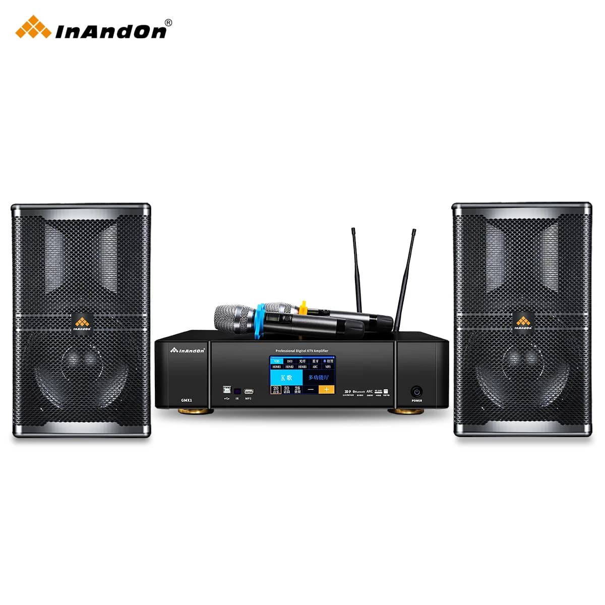 22 "Macchina per lettore karaoke 6T InAndOn Touch Screen Sistema Karaoke Amplificatore per altoparlanti professionale Microfono wireless Set Karaoke