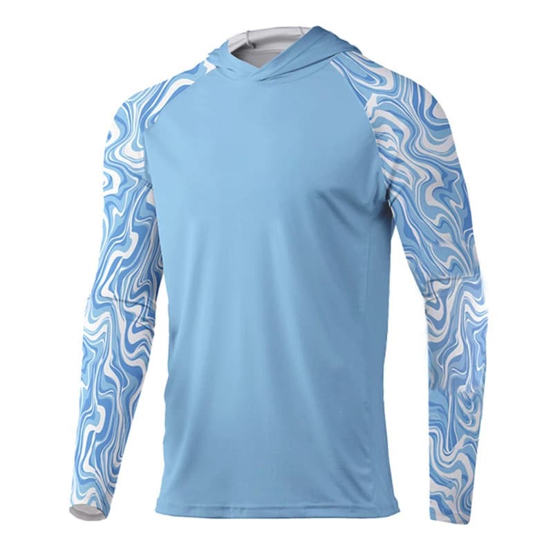 Felpe con cappuccio Tshirt uomo abbigliamento da pesca protezione solare anti-uv vestiti per la protezione solare camicia da pesca maglia da pesce traspirante