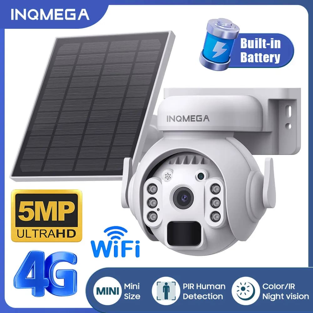 Telecamere di sorveglianza per telecamera solare 2K 5MP Wifi / 4G per la protezione della sicurezza domestica telecamera a batteria rilevamento umanoide PIR 7800mAh