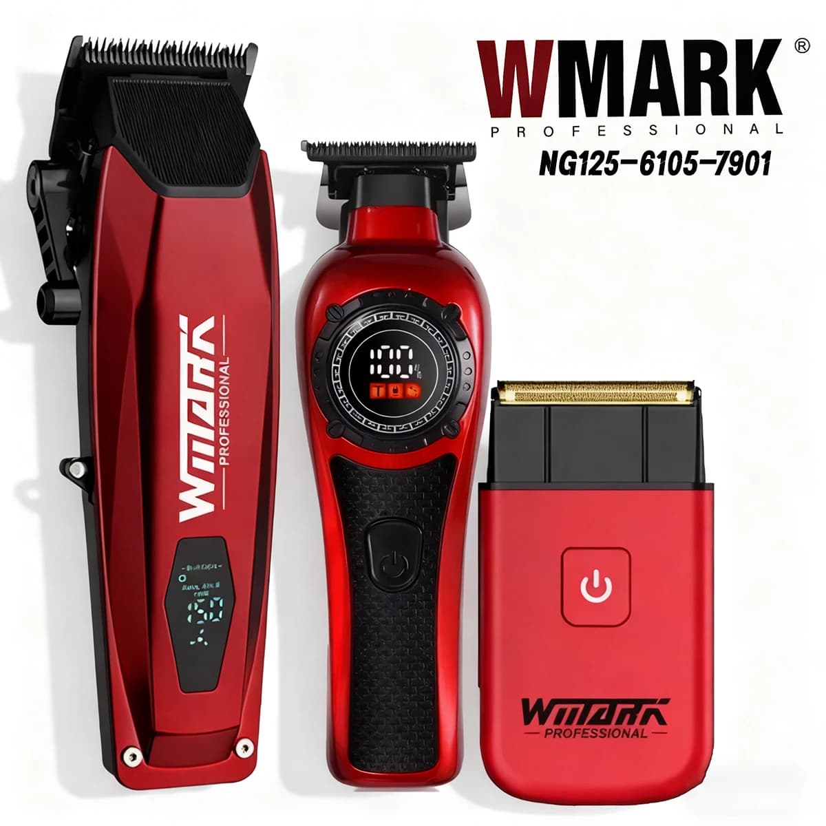 Nuovo Professionale WMARK NG-125 HT-6105 NG-7901 Tagliacapelli Elettrico Set Gradiente per Gli Uomini Testa di Olio Tagliacapelli DLC Lama Barbear