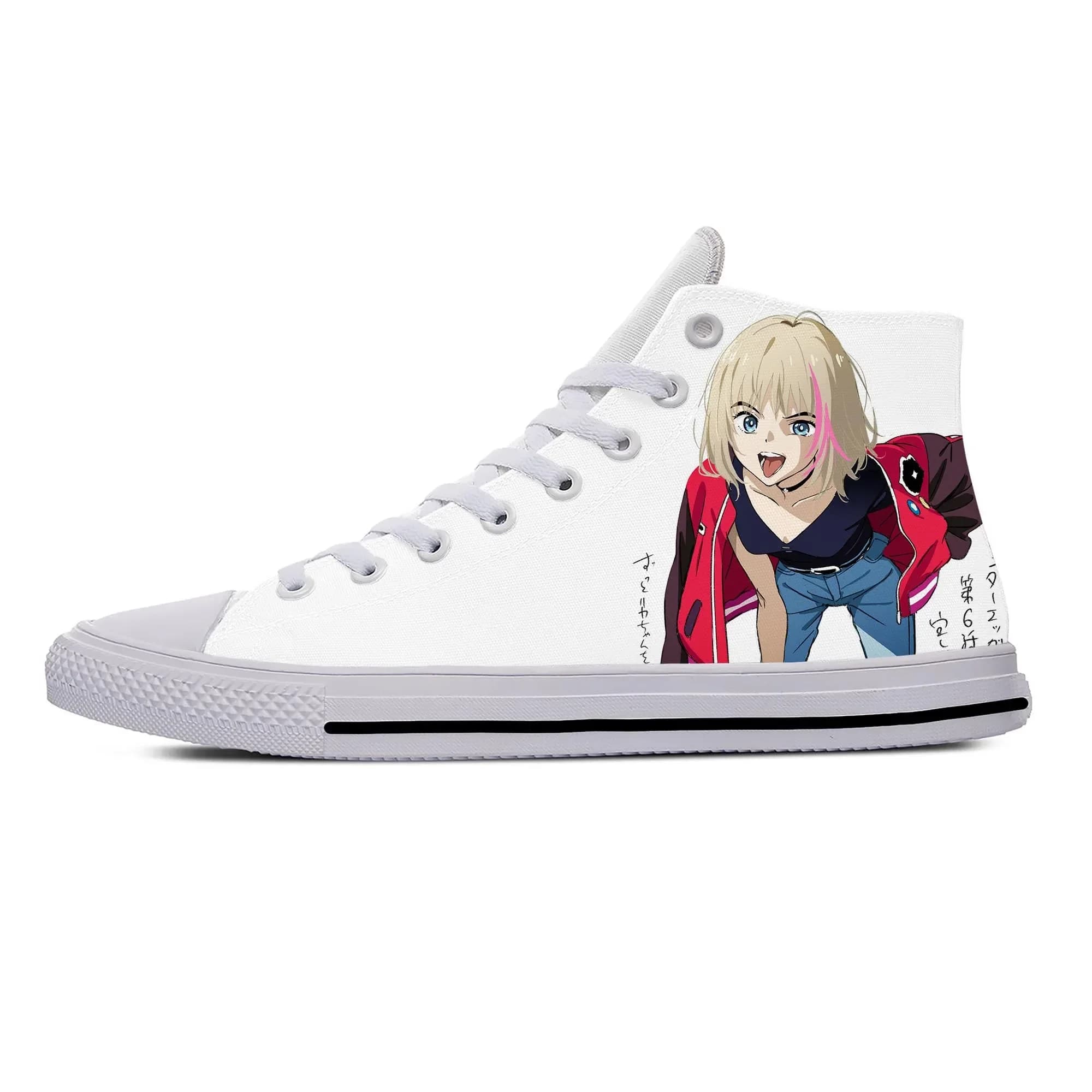 Anime Cartoon Wonder Egg Priority Kawai Rika Cute Casual Shoes High Top Lightweight Board Shoes Breathable Men Women Sneakers