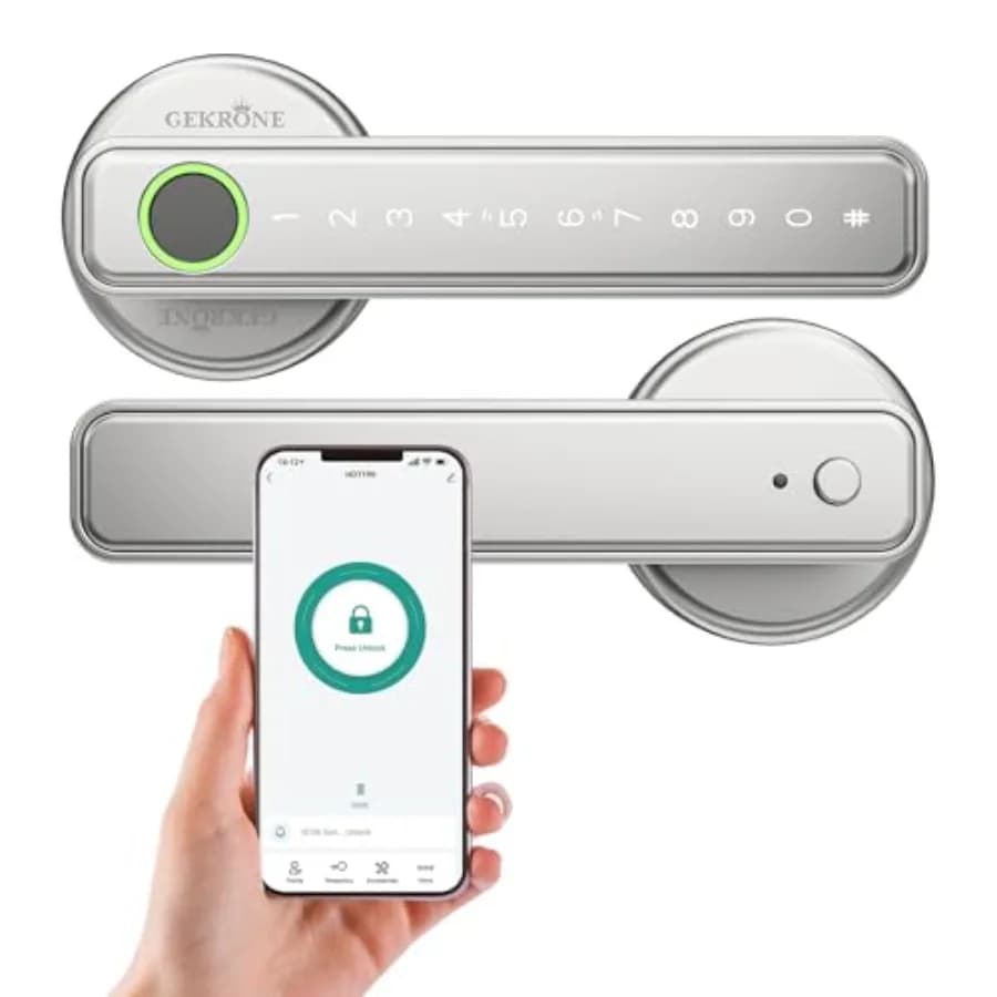 Serratura Intelligente con Impronta Digitale, Controllo APP TUYA, Accesso Senza Chiave, Bluetooth, Touchscreen, Maniglia Interna Biometrica Elettronica Digitale