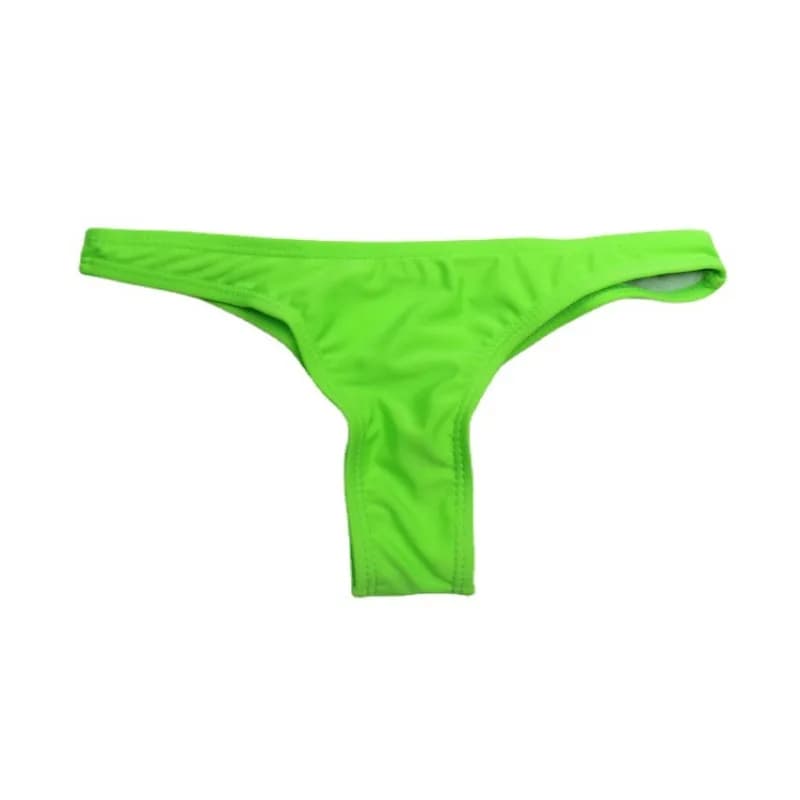 Tinta unita, semplice nuovo costume da bagno perizoma plissettato tinta unita da donna 1030