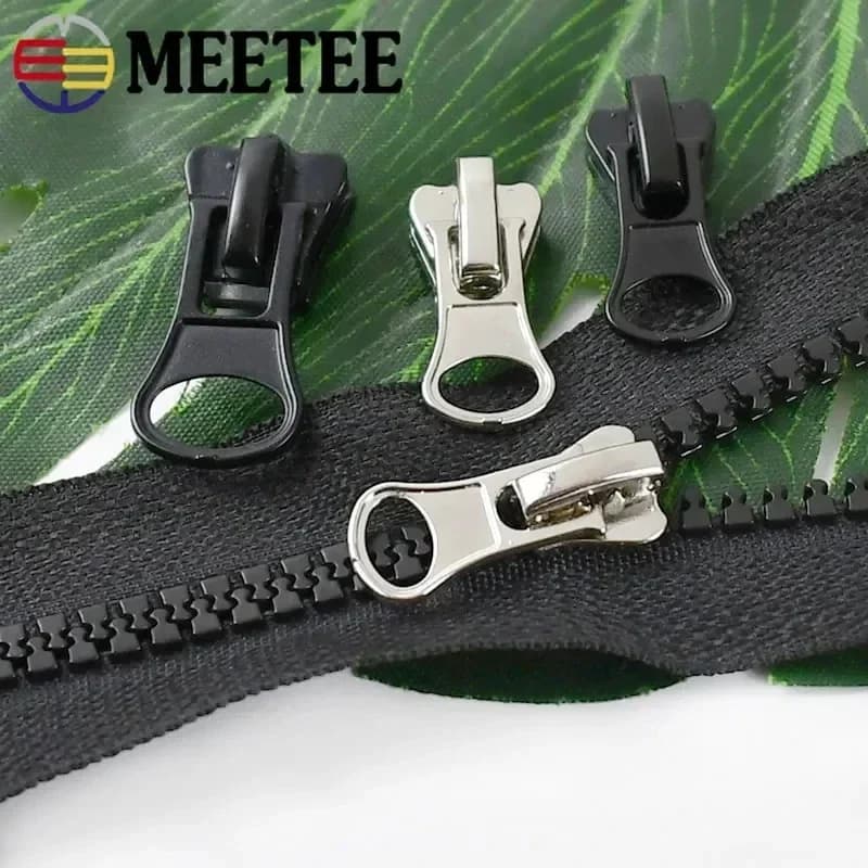 Meetee 5-30 pezzi 3 # 5 # 8 # Cursore per cerniere in resina Borsa per indumenti Tasca per zip Estrattore Testa Zip Kit di riparazione Accessori per cucire fai-da-te