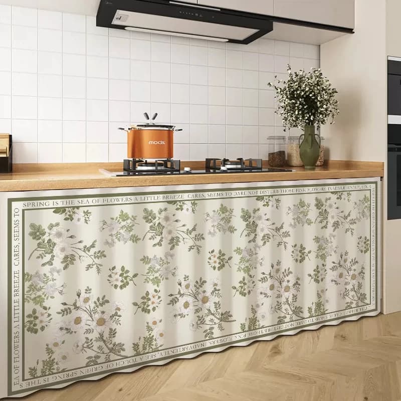 Cartoon Waterproof Curtain Cabinet, Debris Blocking Curtain Cabinet, Dustproof And Ugly Covering Curtain, Velcro
