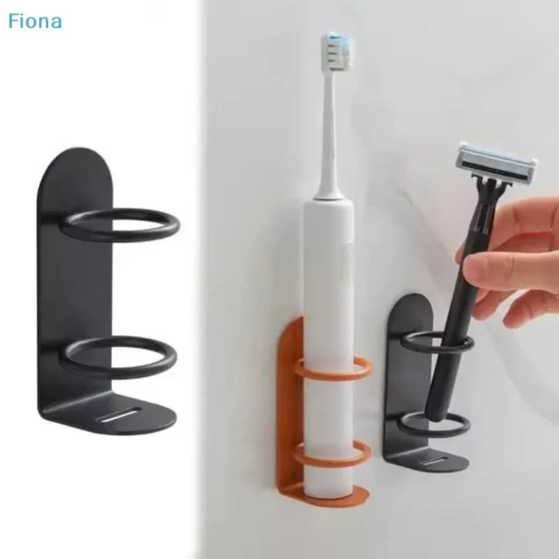 ✔ Supporto da parete per spazzolino e rasoio - Organizzatore a doppio anello senza foratura per spazzolino elettrico, rasoio e accessori da bagno