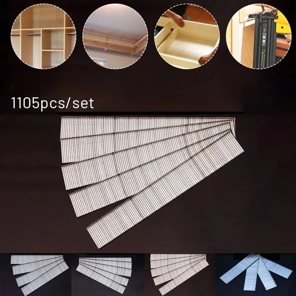 1105 pz Chiodi dritti F15/F20/F25/F30 per chiodatrice, Graffette in acciaio inossidabile per mobili, utensili per fai da te e lavorazione del legno