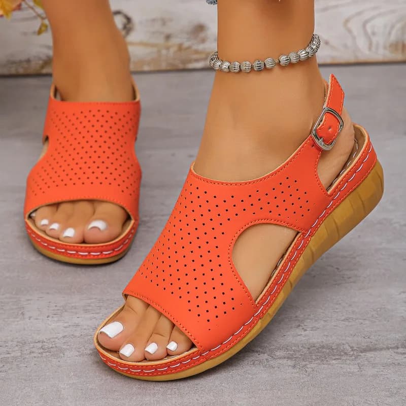 Comodi tacchi a zeppa da donna, sandali estivi, semplici, comodi e leggeri, scarpe casual da spiaggia, taglia 43, taglia grande