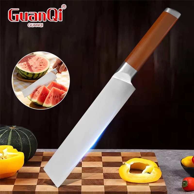 Kitchen Chef Knife Ultra Sharp Meat Cleaver Slicing Knife Portable Fruit Watermelon Cutter Peeling Knife Home Cooking Supplies