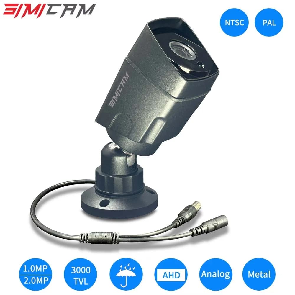 HD 720p/1080p AHD Telecamera di sorveglianza analogica Visione notturna DVR CCD per telecamera di sicurezza CCTV per ufficio domestico impermeabile per interni ed esterni