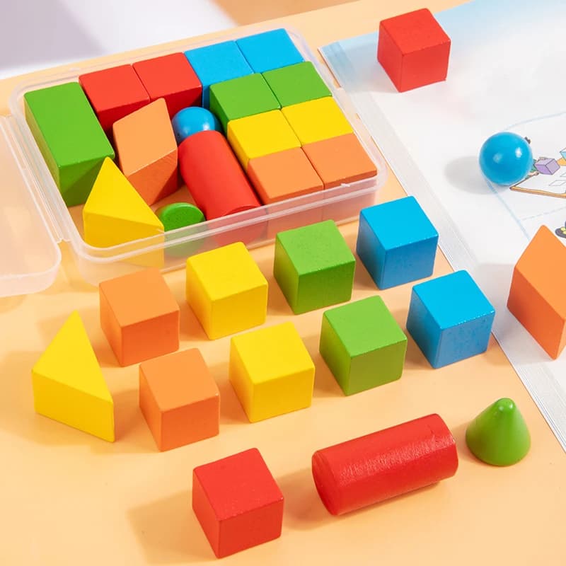 16/24/38 pezzi blocchi di costruzione in legno caldo set blocchi di costruzione assemblati forma del bambino colore primi giocattoli educativi regali per i bambini