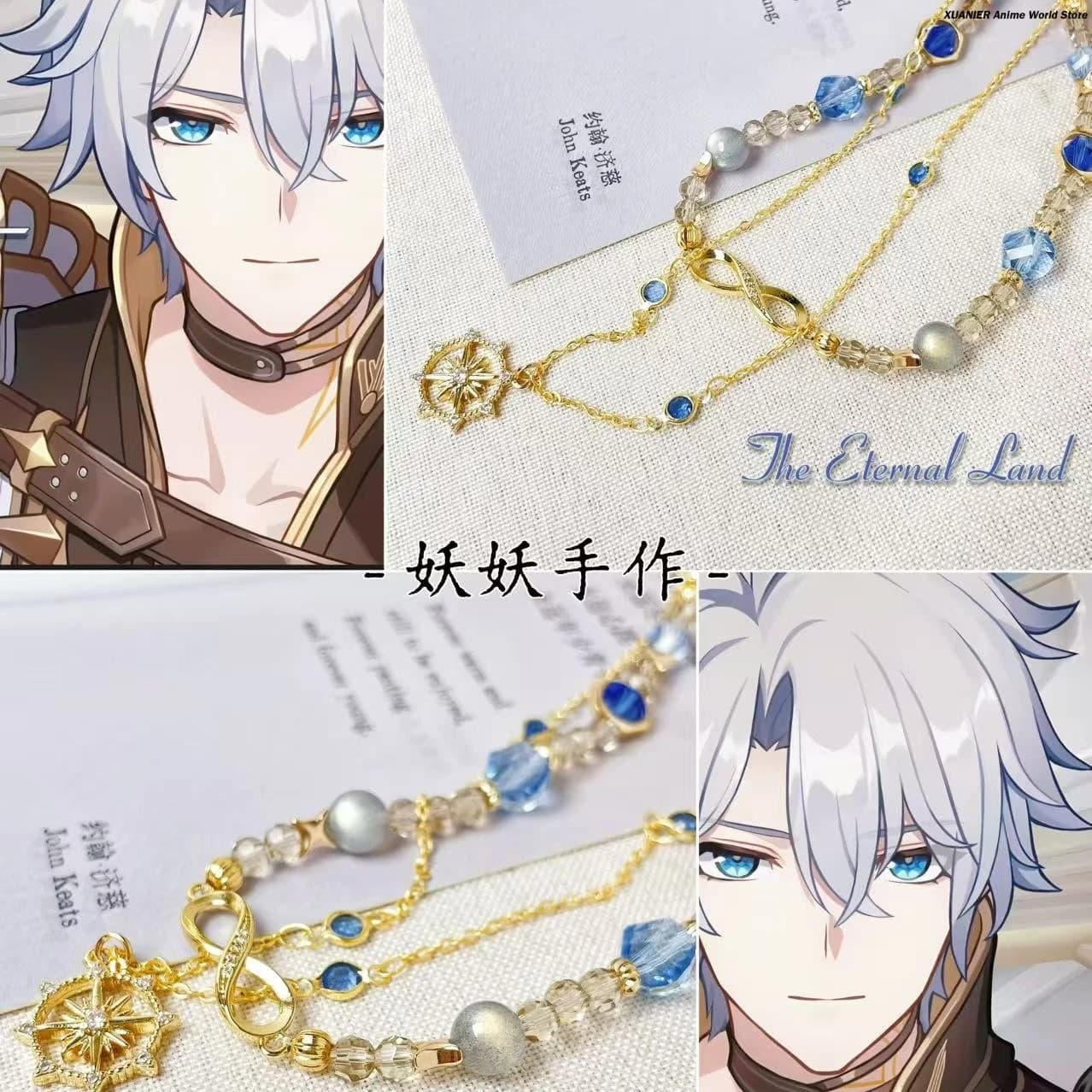 Game Honkai: Star Rail Phainon Khaslana Anime Design Double Layer Necklace Crew neck Jewels with pendant Cosplay Handmade accessories