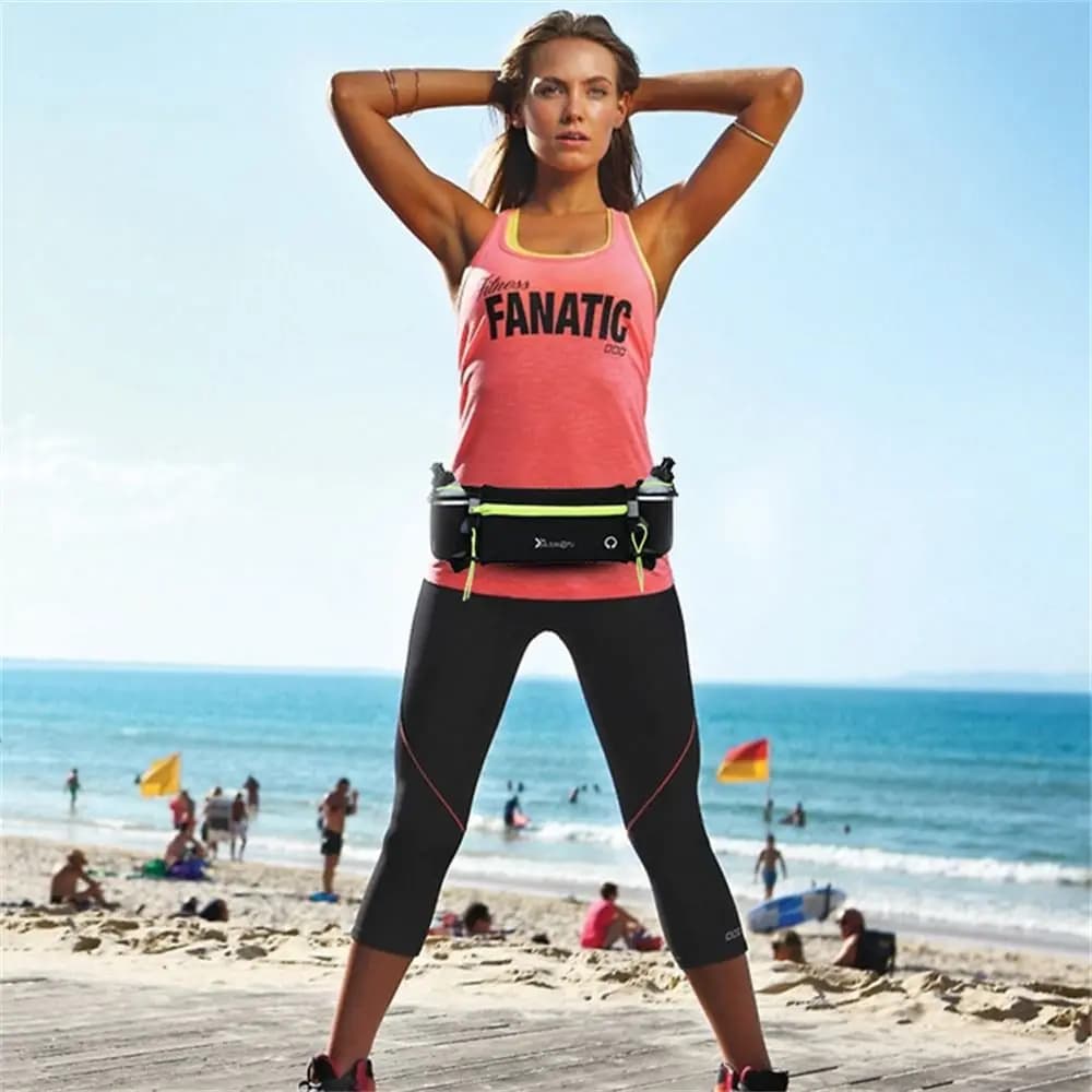 Running Waist with Water Bottle, Hydrating Belt, Marathon Waist, Waterproof Phone Case
