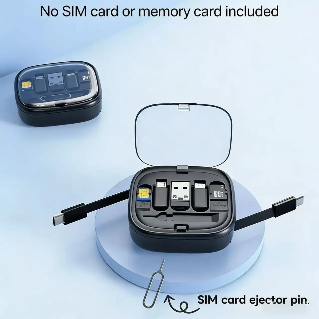 Multifunctional Box Data Cable Retractable, Rapid Charger 65W, Mobile Phone Charging Cable, Multi-Text Digital Storage Box