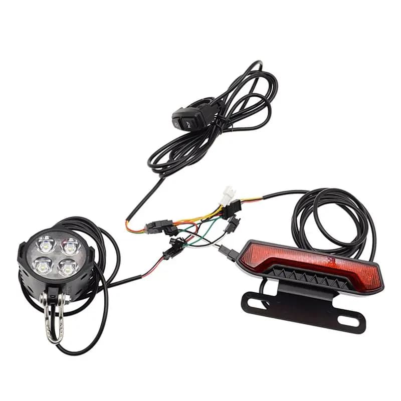 AA67-For Electric Bike E-Bike Front Brake Rear Light Taillight Set 24V 36V 48V Headlight With Switch For Electric Bike Scooter