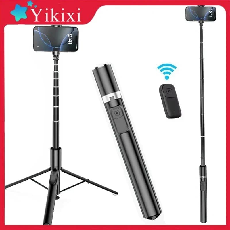 360 ° Bastone Selfie Rotante Pieghevole con Treppiede e Supporto da Tavolo per Telefono, con Telecomando Bluetooth per Riprese e Live Streaming
