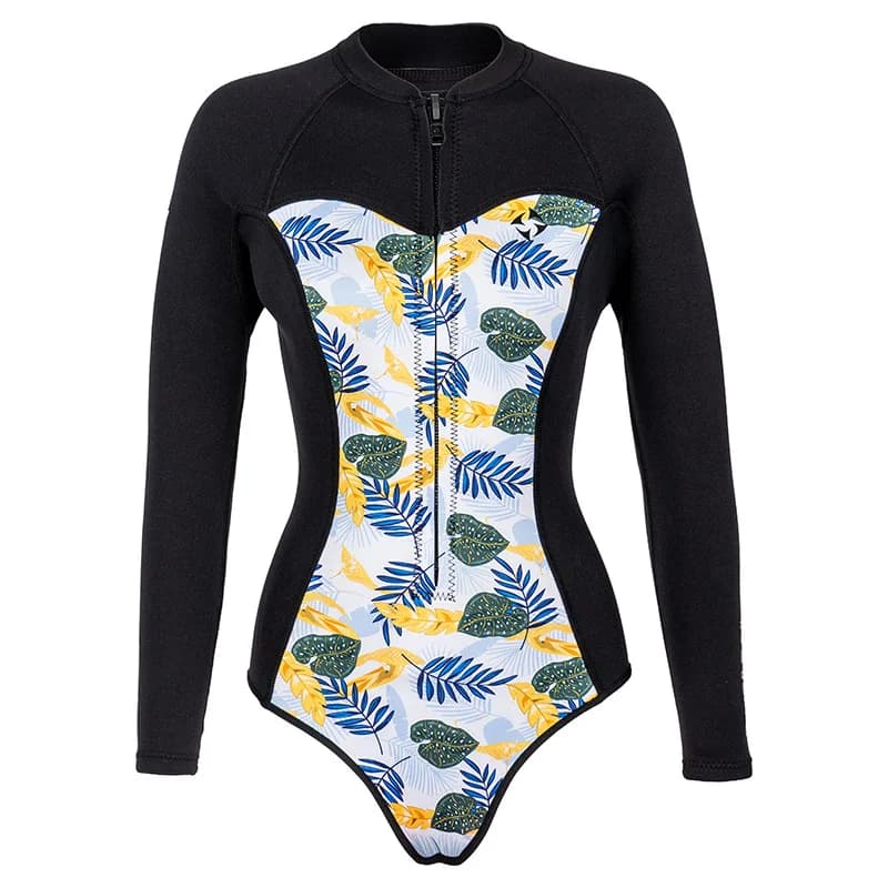 Muta subacquea da donna in neoprene da 2 mm a manica lunga per sport acquatici, spiaggia, surf, kayak, nuoto, snorkeling, drifting e immersioni