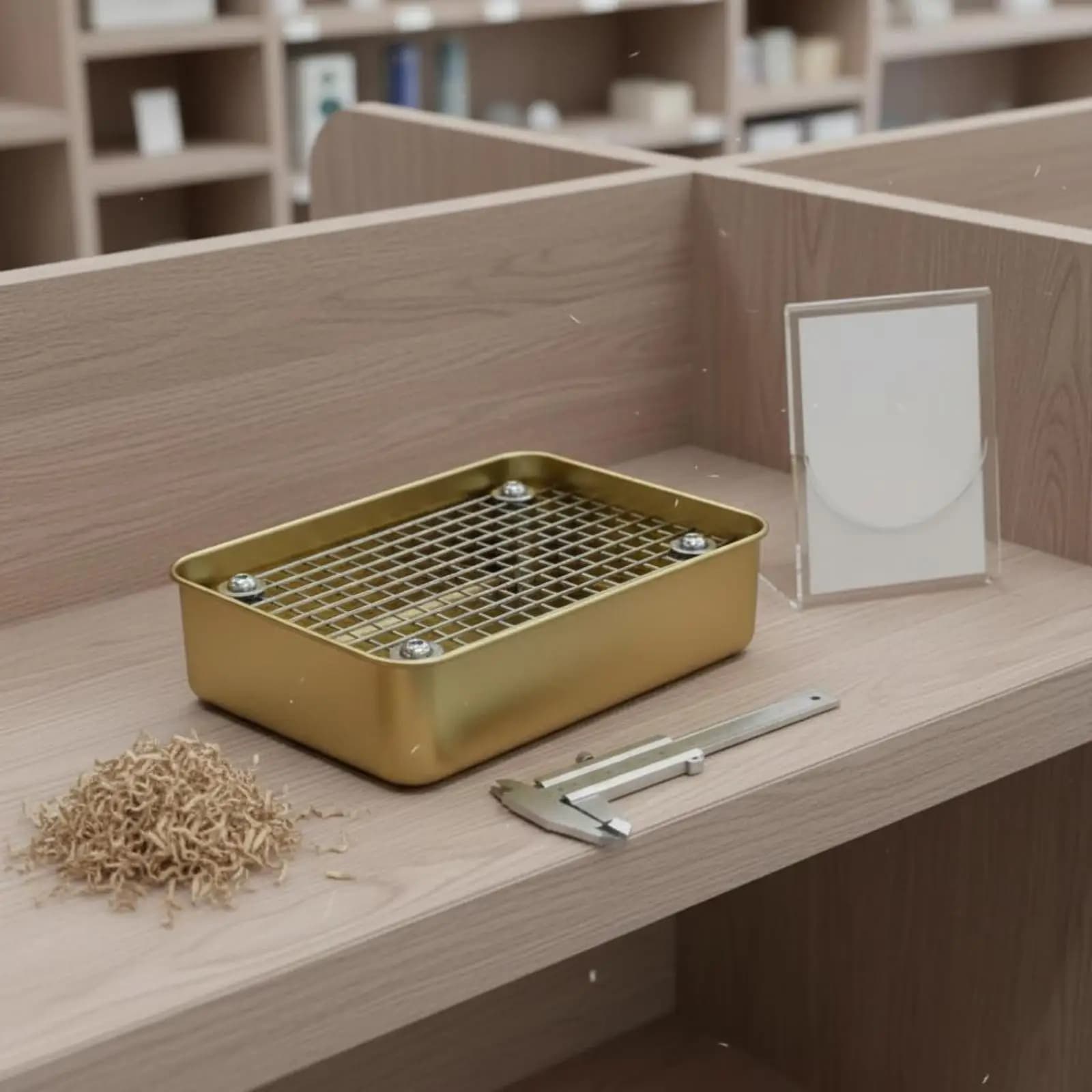 Industrial Pan Secure Fit Stainless Steel Pet Cage Litter Tray Removable Grid for Small Animal Toilet Area