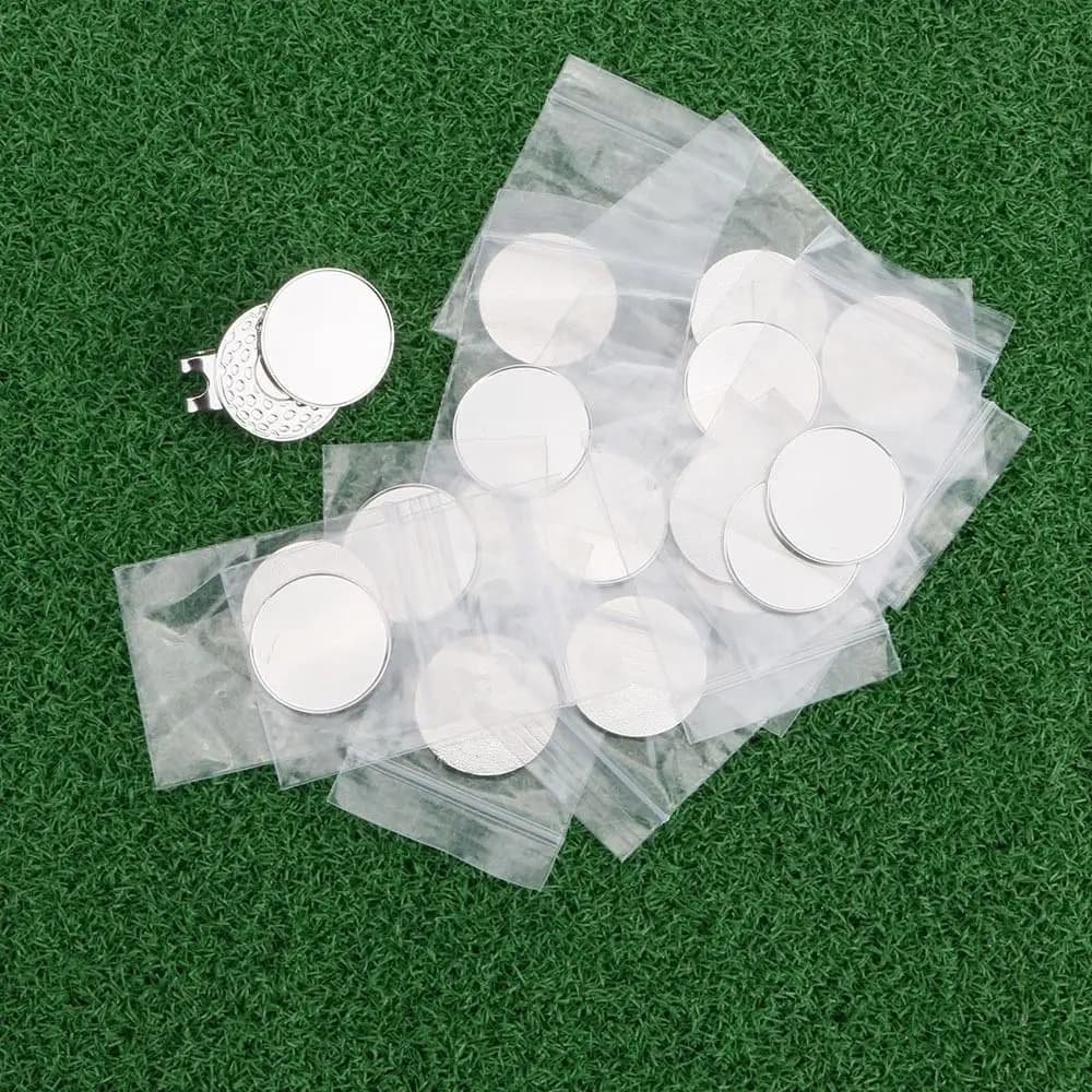 Accessories Outdoor Sports Silver 25mm Metal Golf Visor Cap Clips Golf Hat Clip Golf Ball Markers Golfs Balls Position Markers
