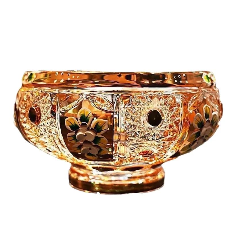 Fiore smaltato cristallo piatto di frutta secchiello per frutta vaso serbatoio di zucchero frutta secca scatola per snack decorazione del soggiorno