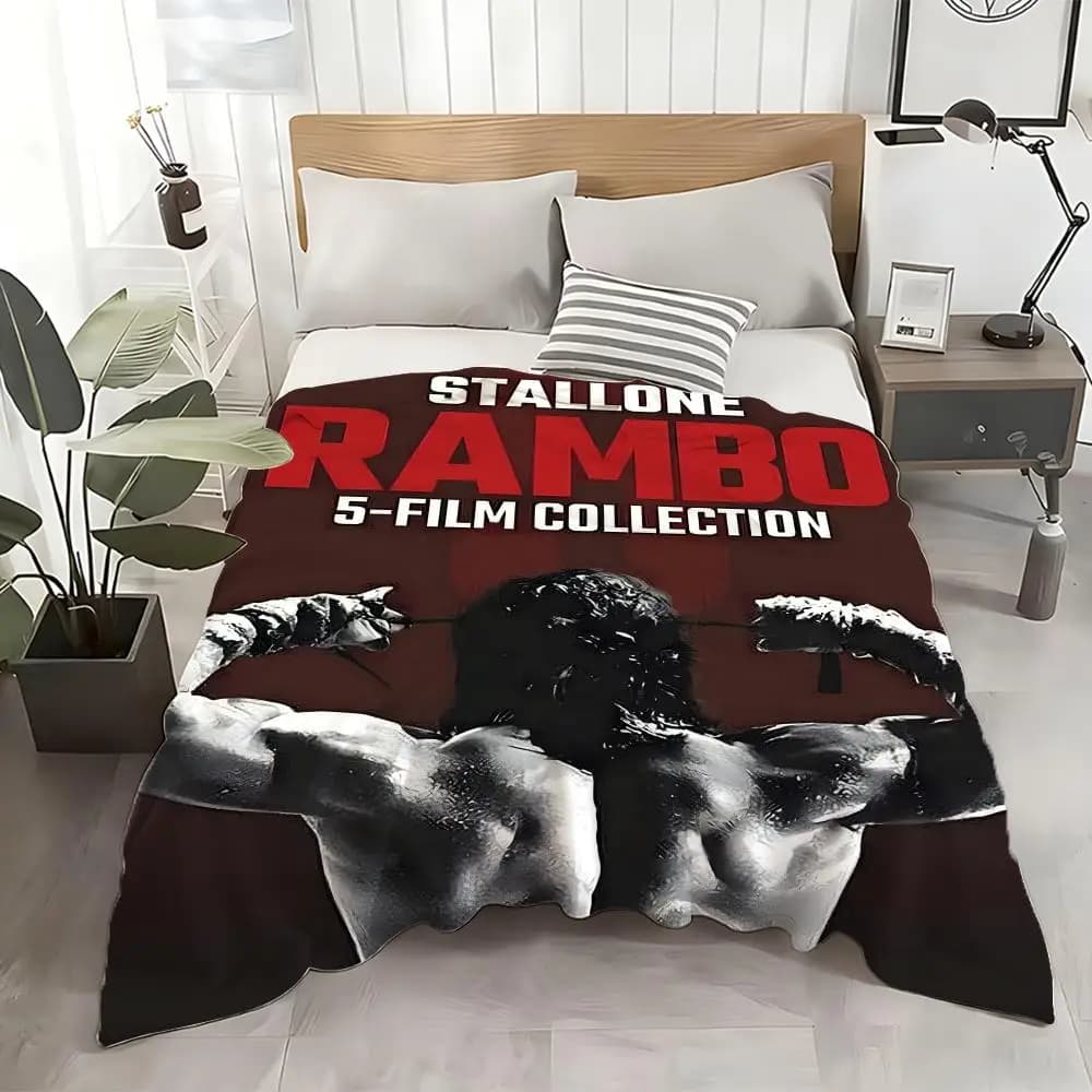 Coperta in Flanella Ispirata al Film Rambo: Morbida, Adatta ai Bambini, Calda, Antistatica, Lavabile, per Divano, Letto e Casa